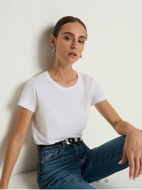 78. Nation Los Angeles Pima Cotton Laurence Shrunken Tee in white